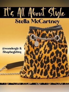 🔥🔥🔥 EUC Stella McCartney Leopard Jacquard Bucket Bag Reduced To Buy Now & Save